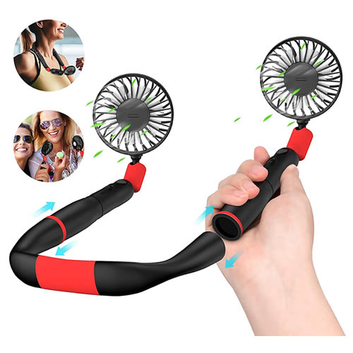 Jeteasy.ie Supercooler Headphone Style Neck Fan Red Black